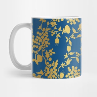 Blue and Gold Chinoiserie Plants Mug